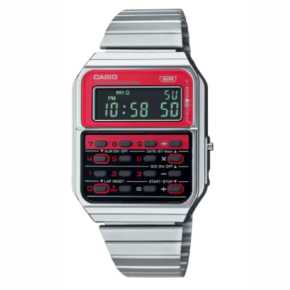 Casio Vintage Edgy CA-500WE-4B Silver Stainless Steel Band Unisex Watch